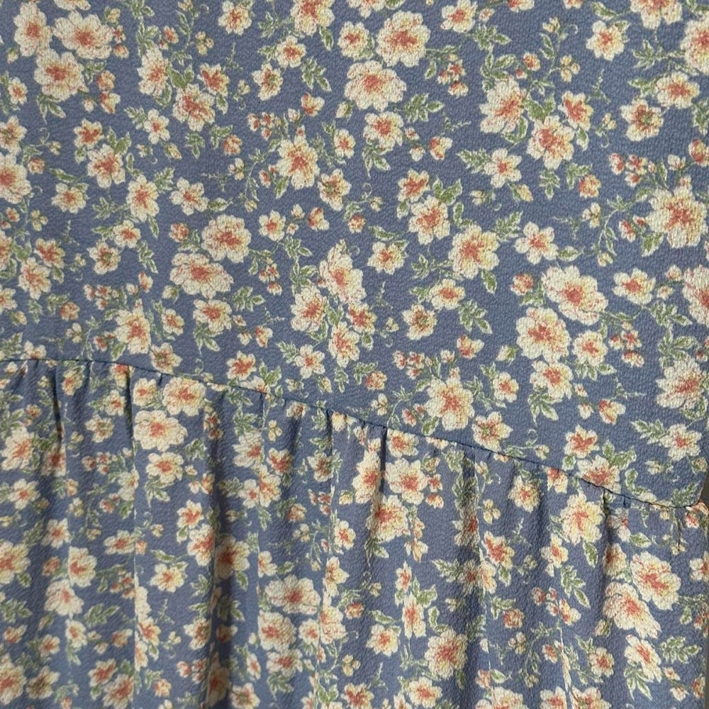 Blue Floral A-Line tiered sundress Cottagecore Feminine Small - Picture 5 of 5